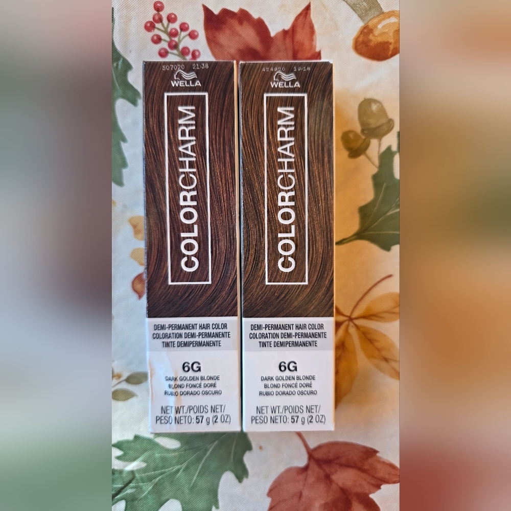 Lot of 2 Wella Color Charm Demi-Permanent Hair Color 6G Dark Golden Blonde New